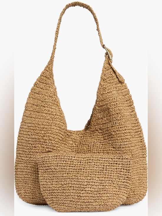 Collection XIIX Handbags - Collection XIIX Handwoven Straw Tote in Natural Tan